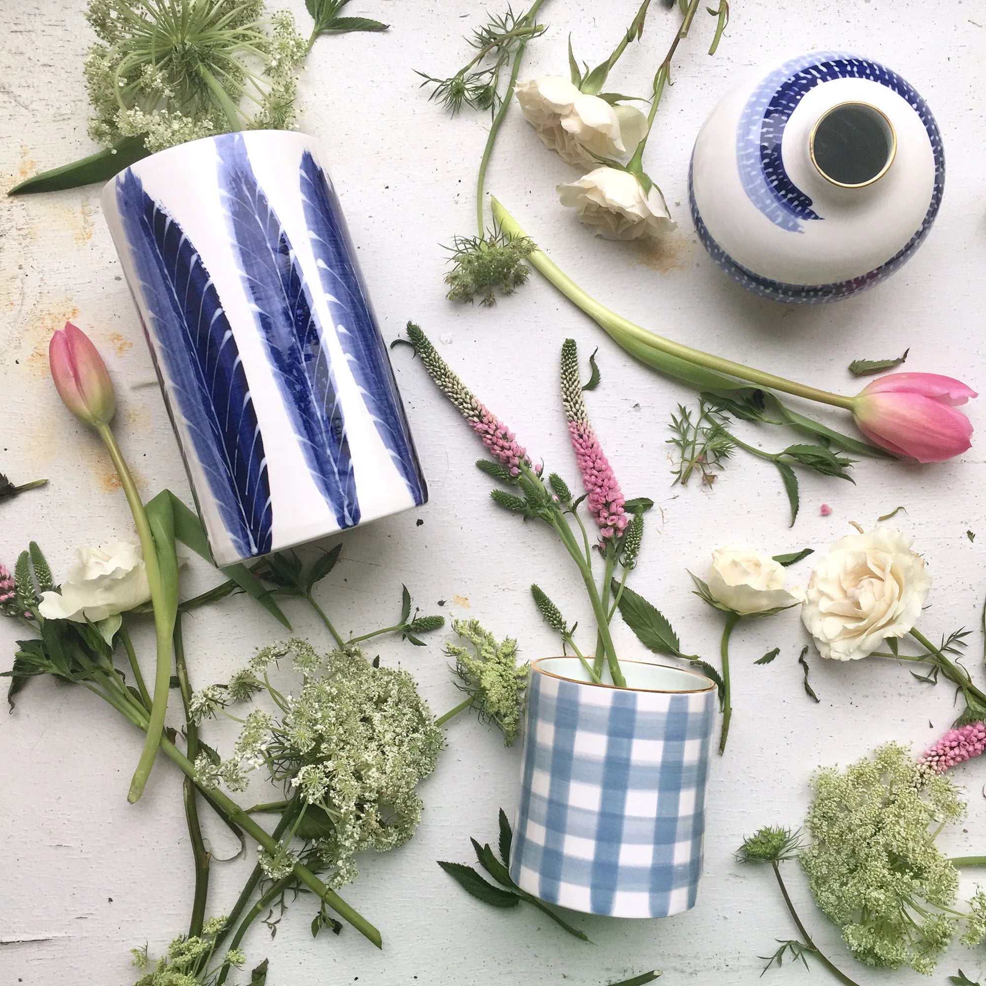 Feather Cylinder Vase