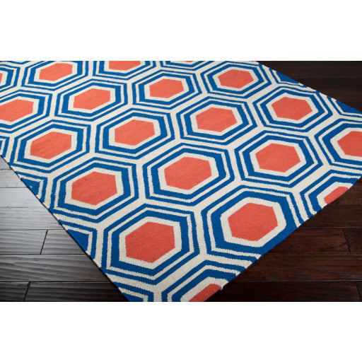 Fallon Hex Rug, Burnt Orange