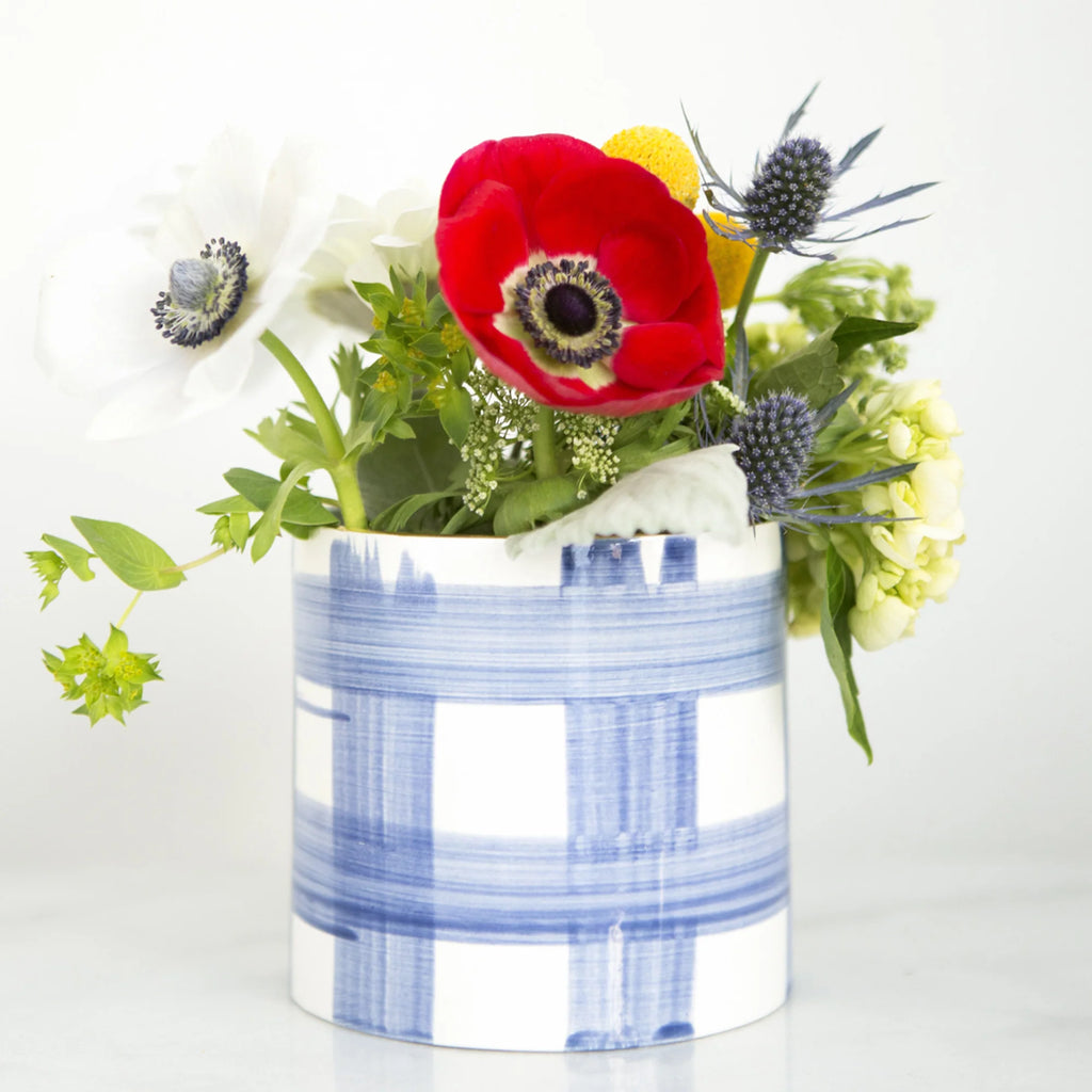 Brooks Plaid Peony Vase