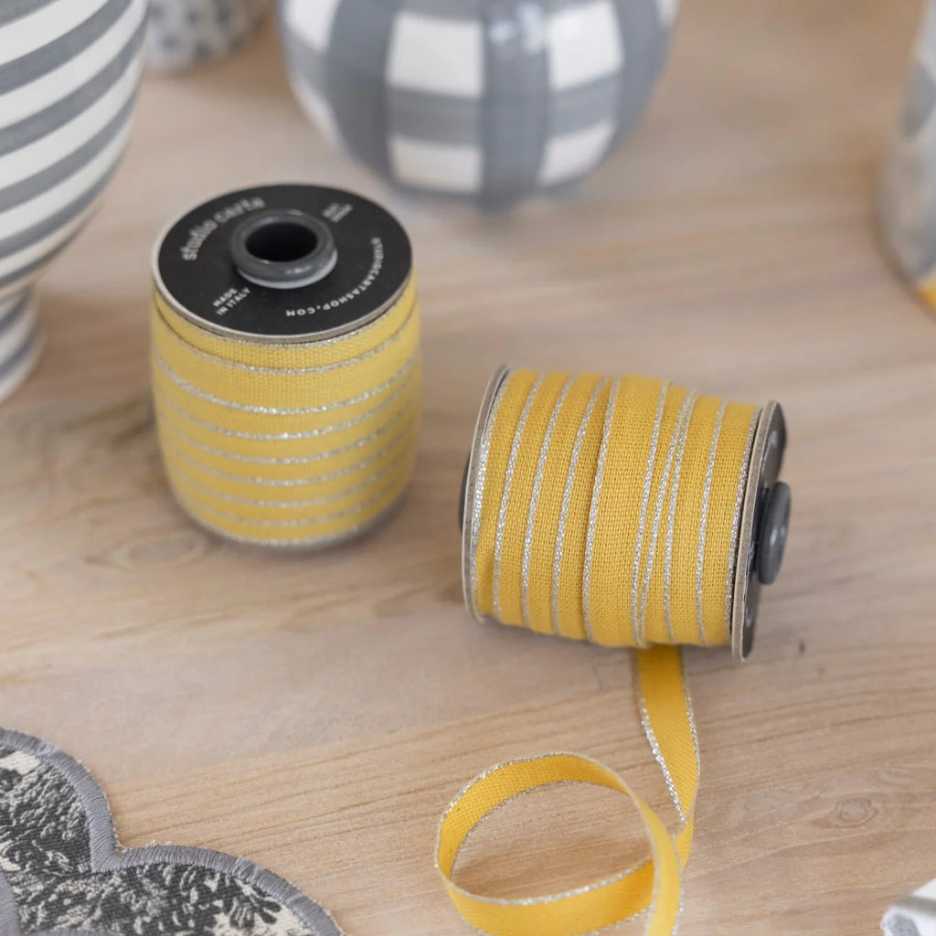 Ochre/Silver- Drittofilo Cotton Ribbon