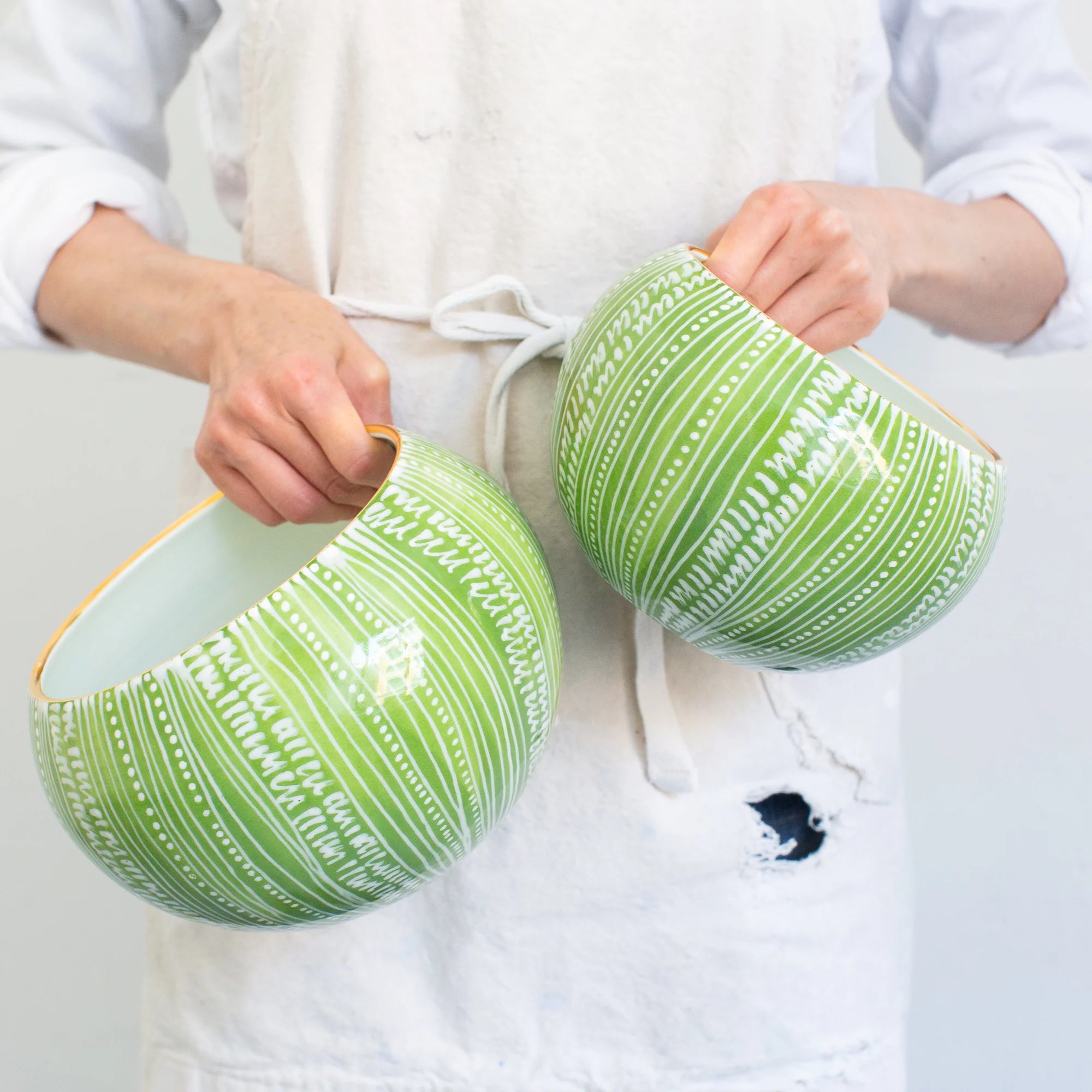 Calypso Belly Bowls in Bright Kiwi