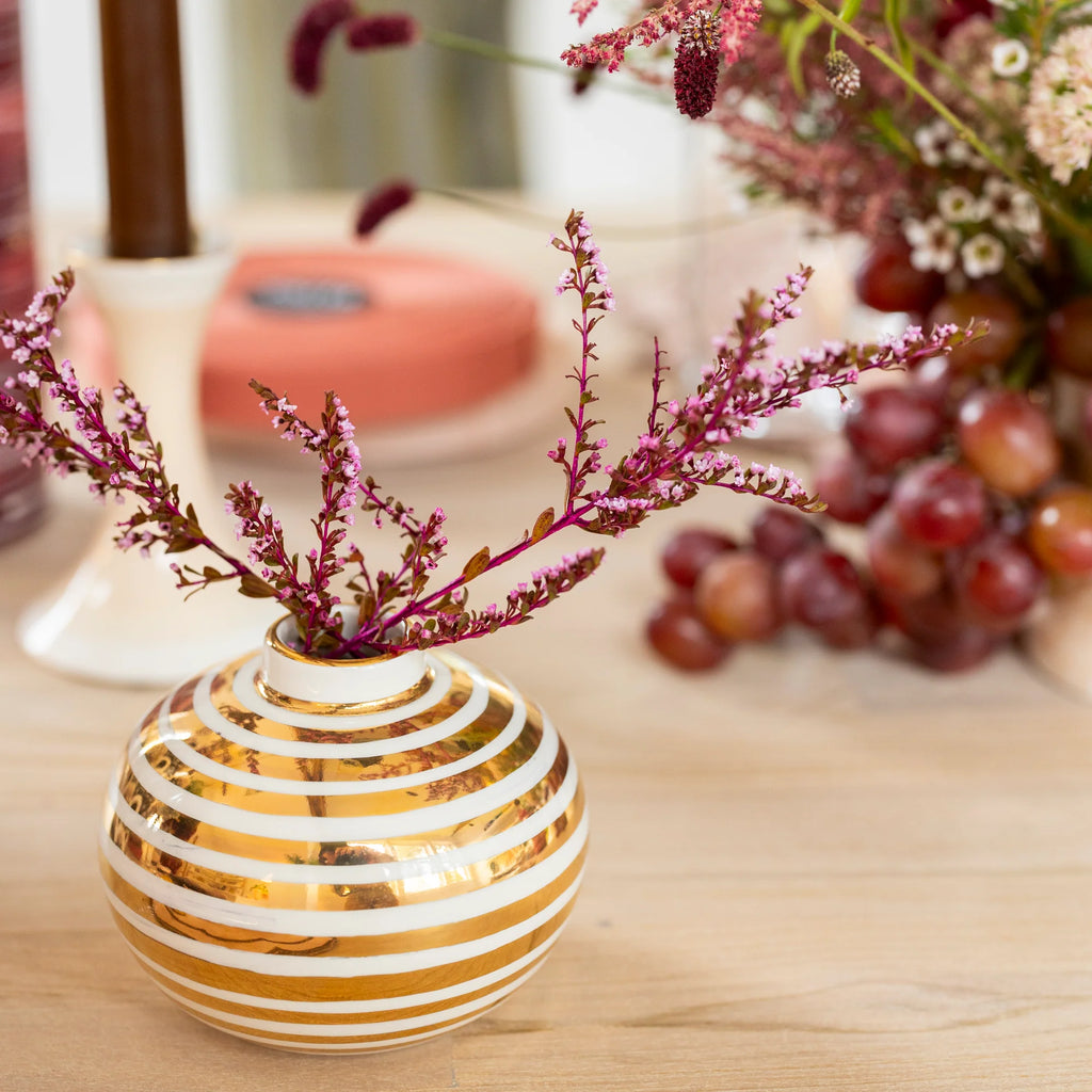Gold Stripe Bud Vase