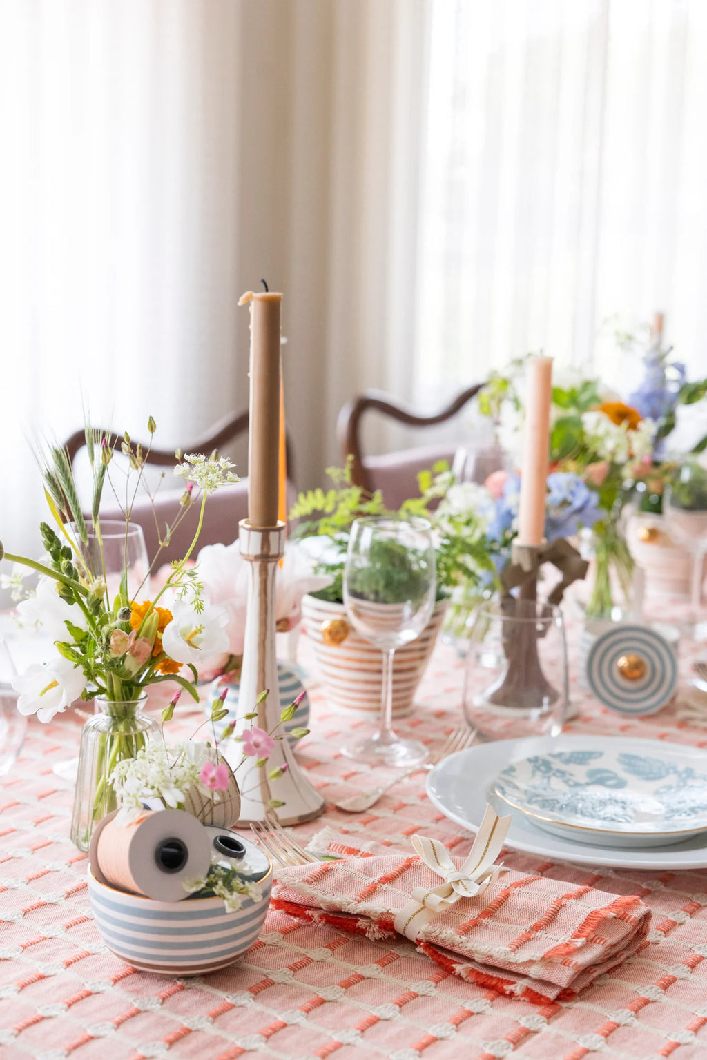 Hopsack Set of 4 Napkins- Coral