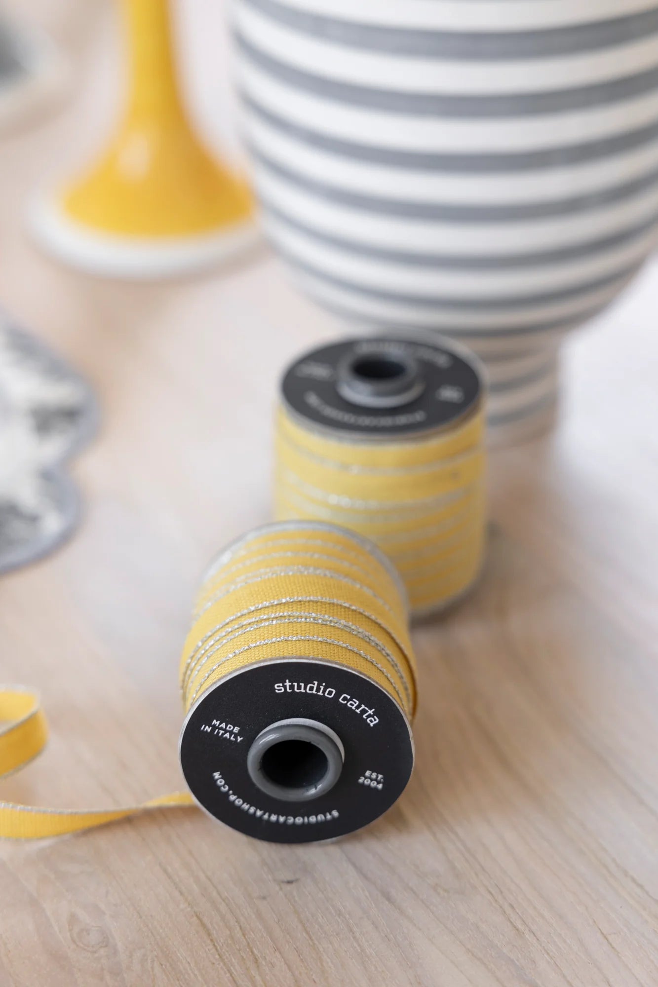 Ochre/Silver- Drittofilo Cotton Ribbon