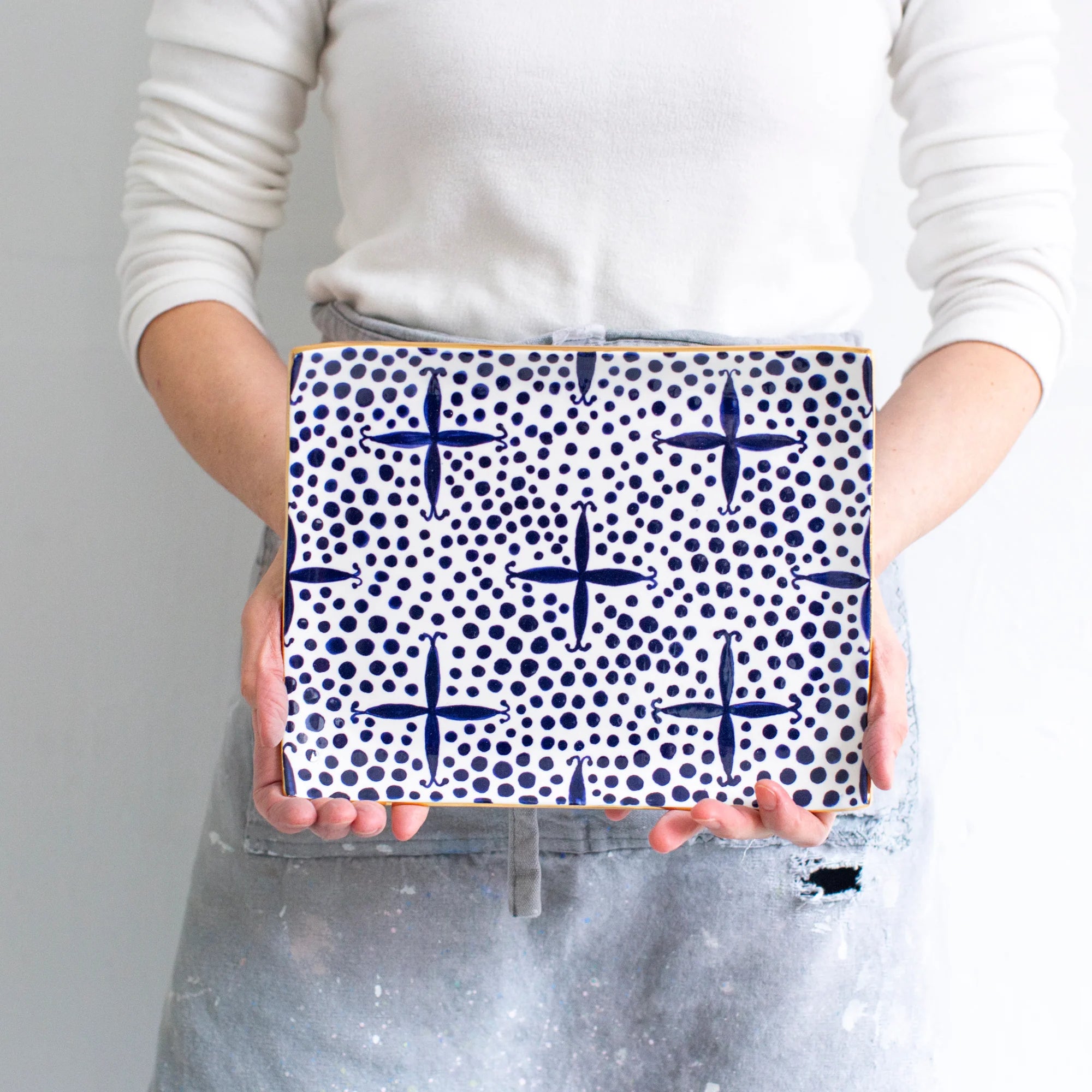 Kooky Dot Letter Tray in Delft