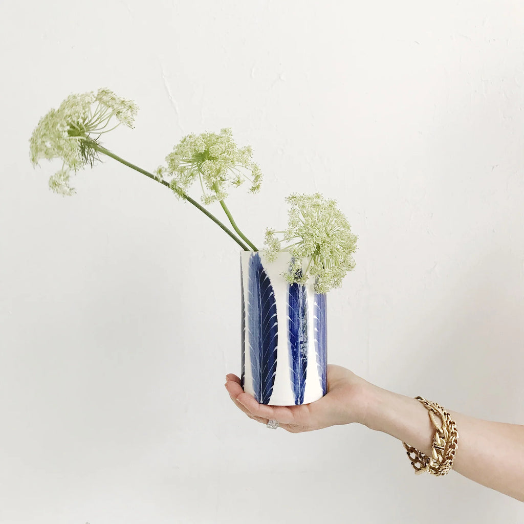 Feather Cylinder Vase