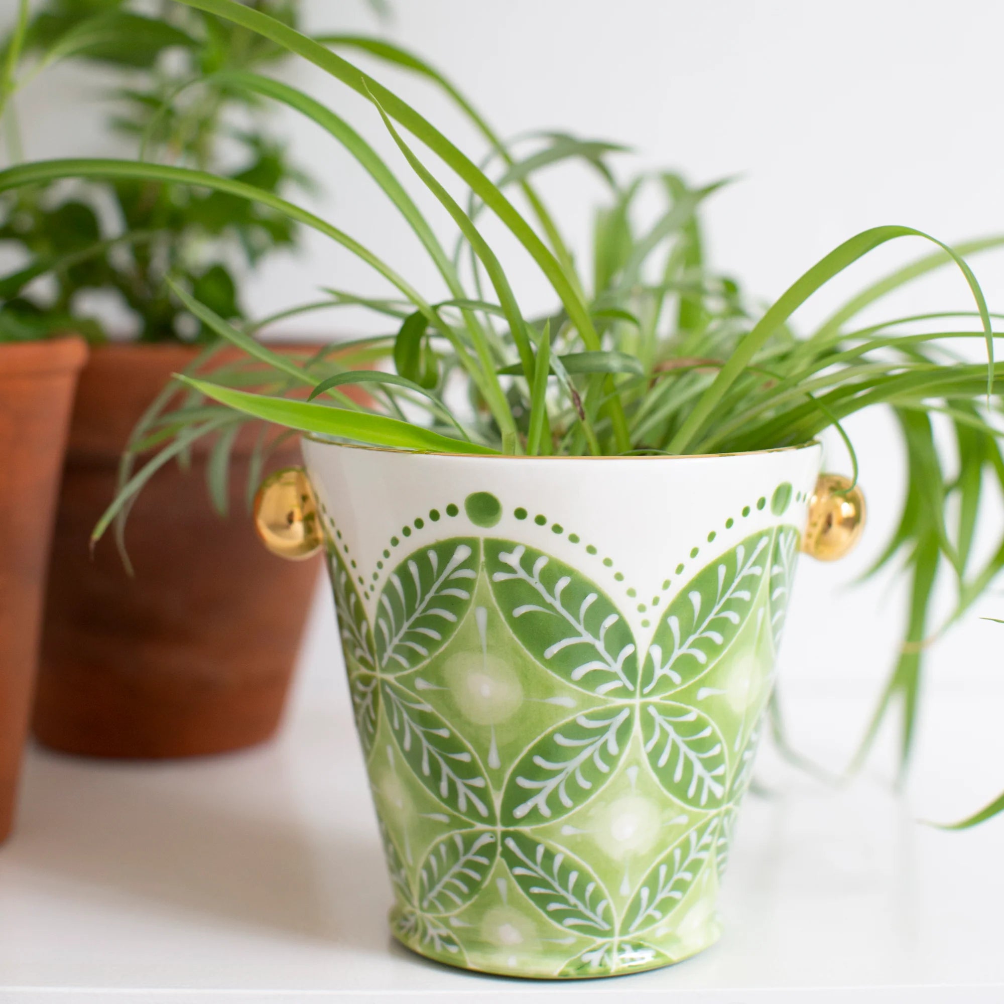 Flora Herb Pot in Bright Kiwi