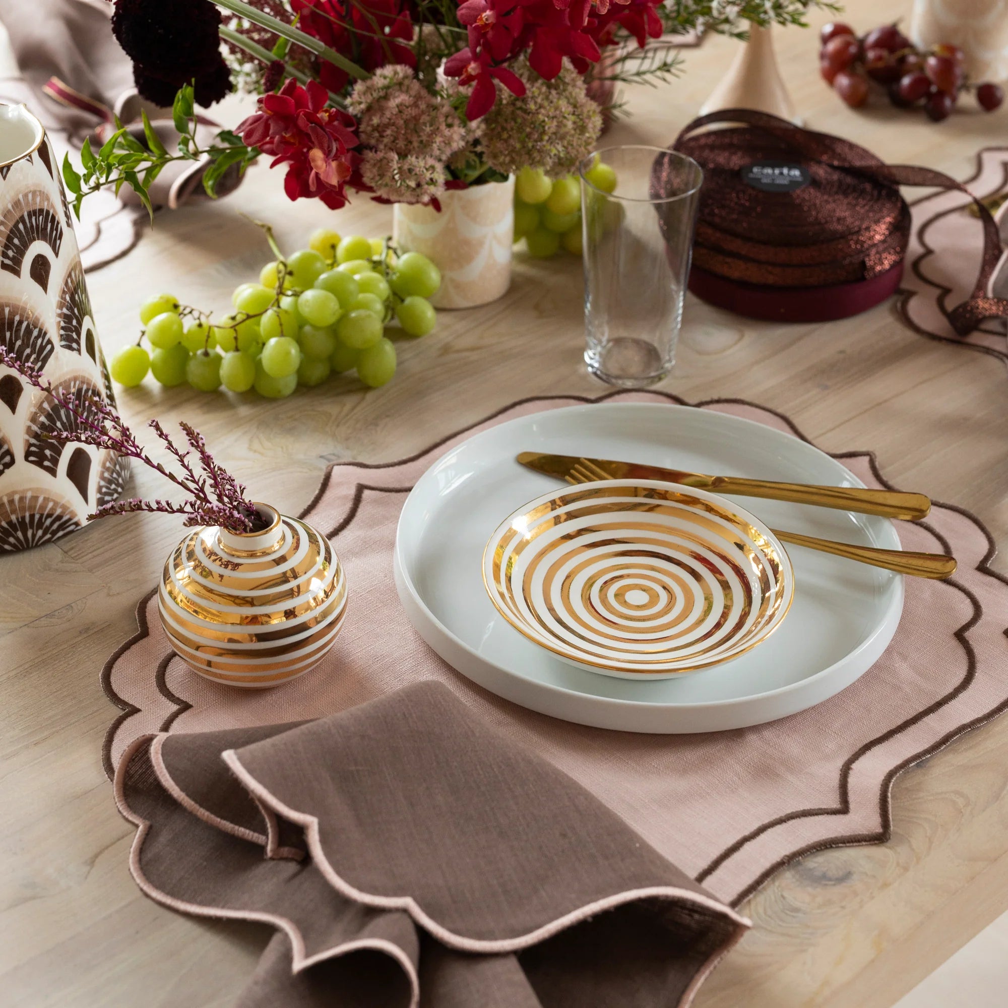 Gold Stripe Bud Vase