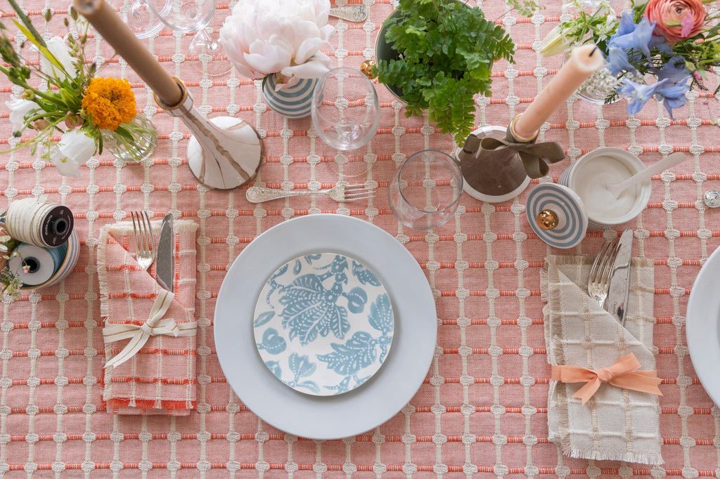 Hopsack Set of 4 Napkins- Coral