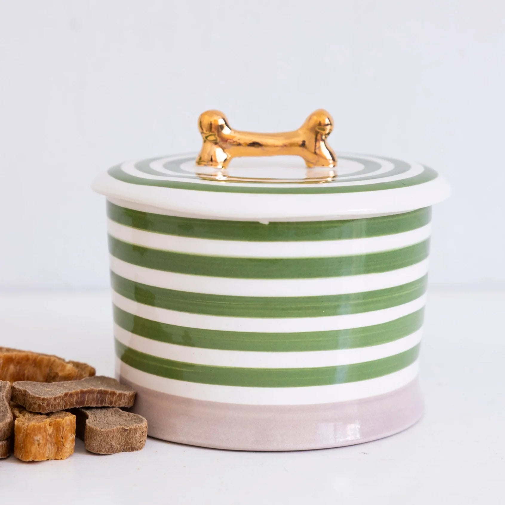 Jill Rosenwald X Polkadog Bone Jar- Avocado
