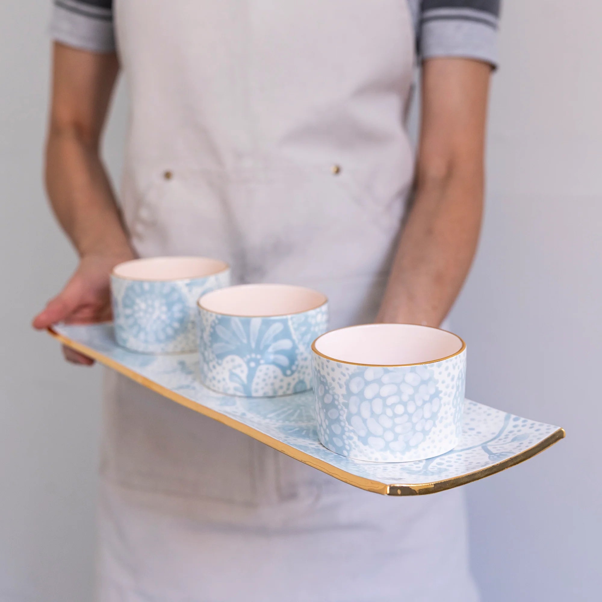 Lady Featherington Baguette Tray w/ Three Ramekins