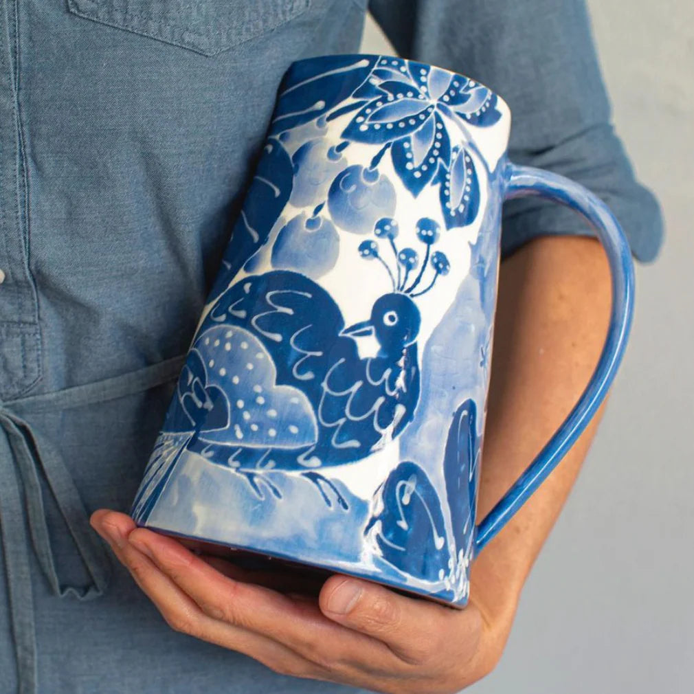 Le Bird Large Pitcher in Indigo