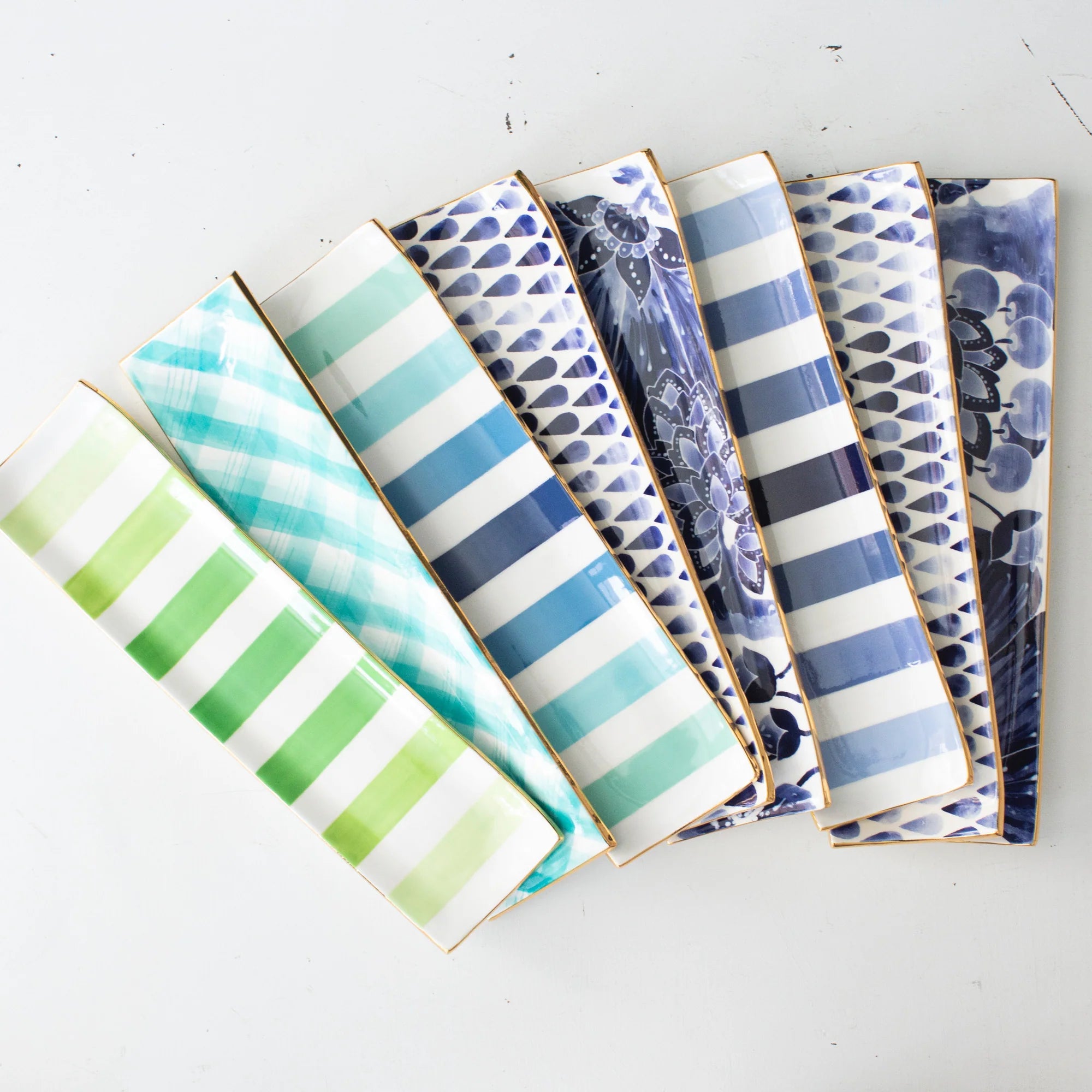 Blue and Green Oyster Trays