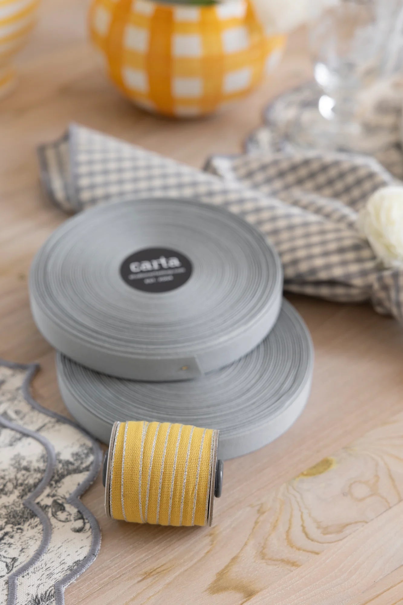 Ice Grey Cotton Ribbon