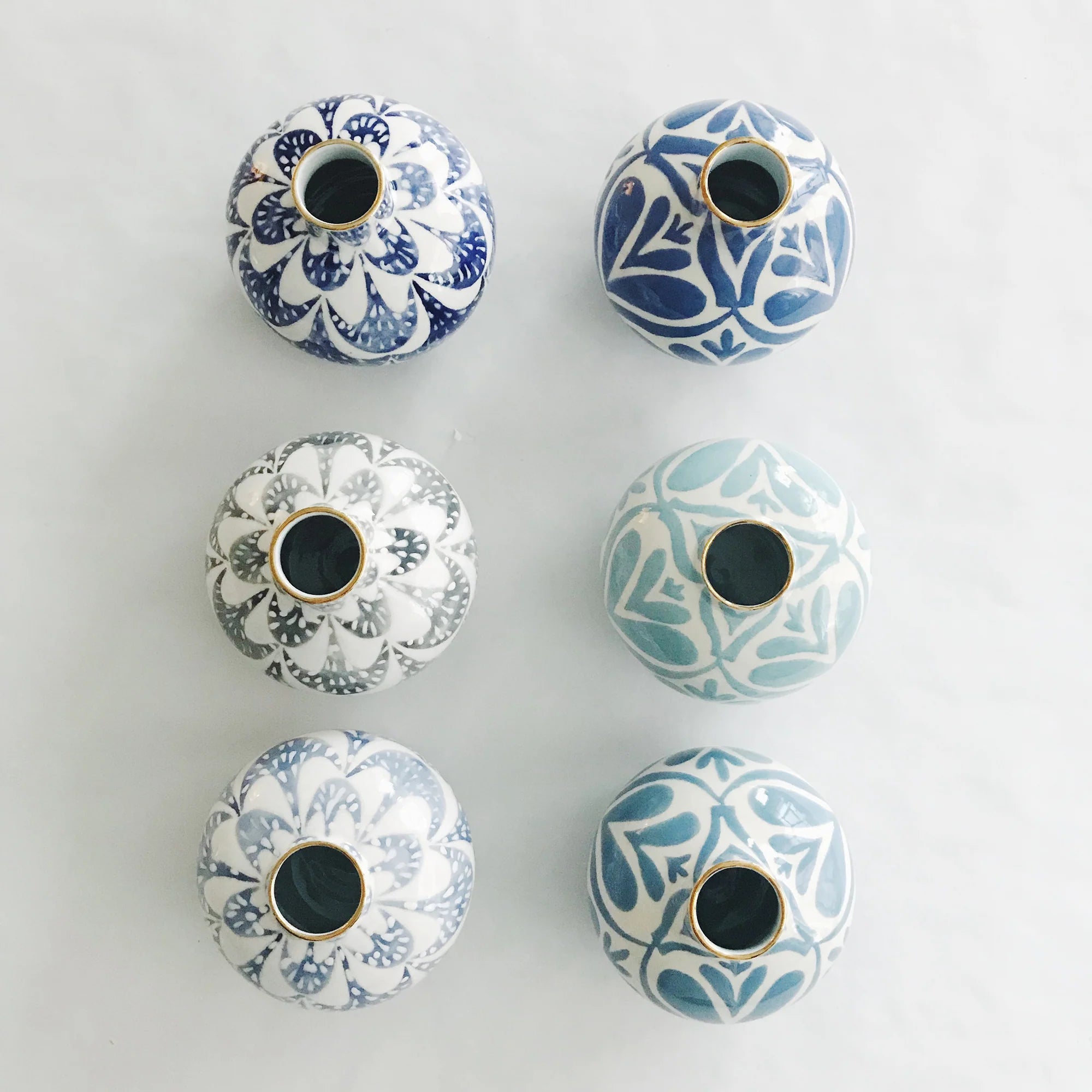 Bud Vases in Fans and Secret Garden