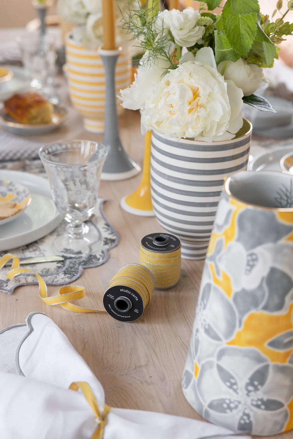 Ochre/Silver- Drittofilo Cotton Ribbon