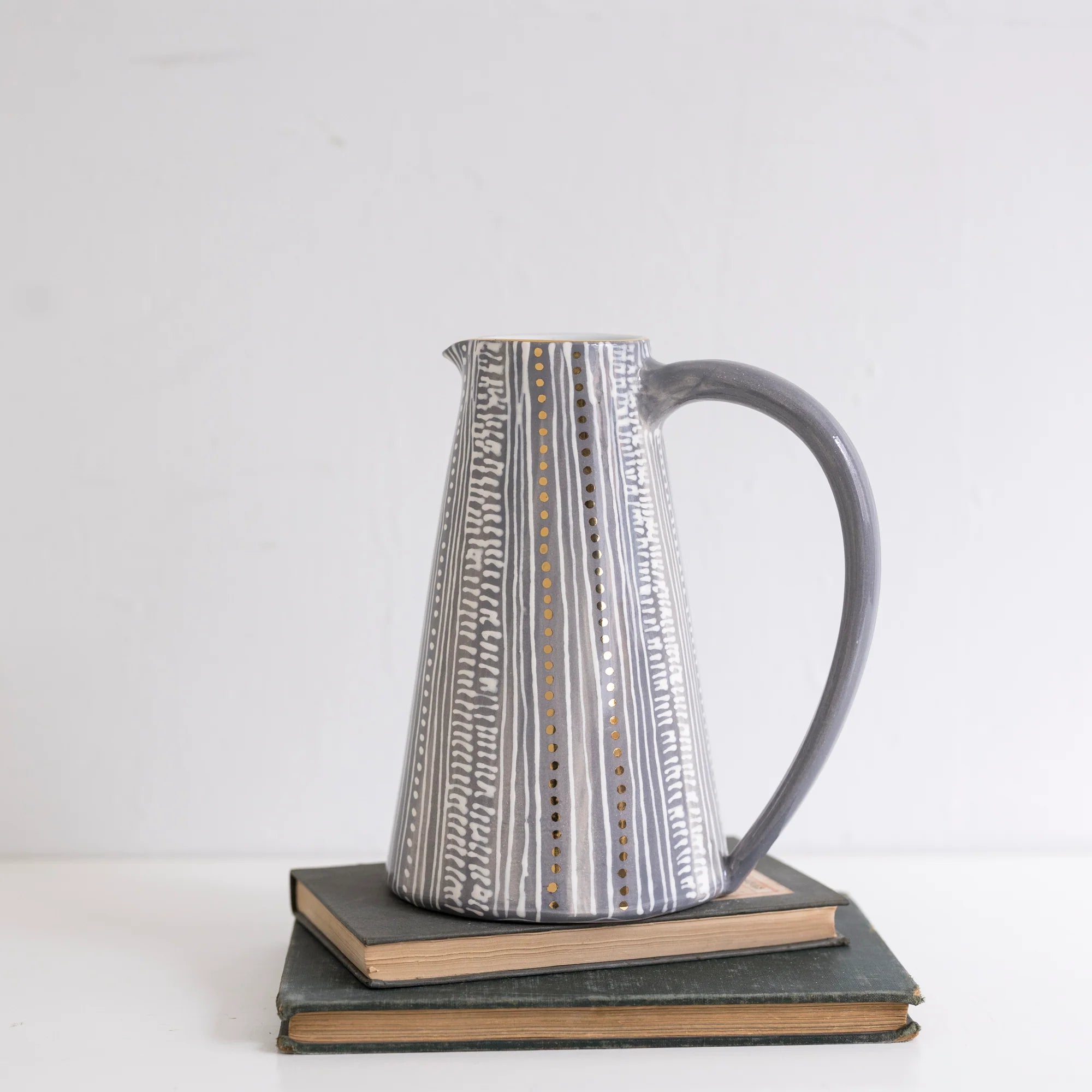 Large Pitcher in Earl Grey with Gold