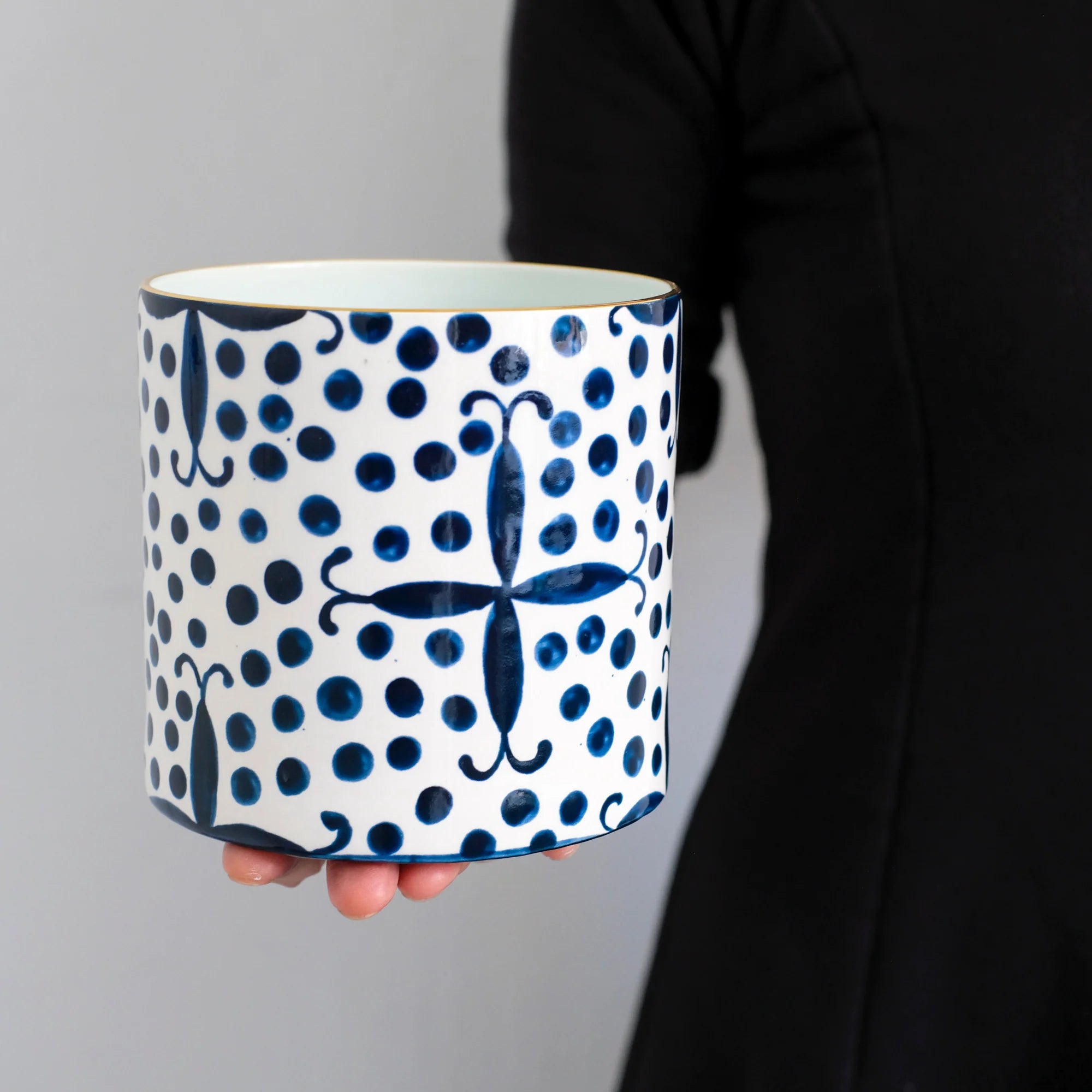 Kooky Dot Orchid Vase Prussian