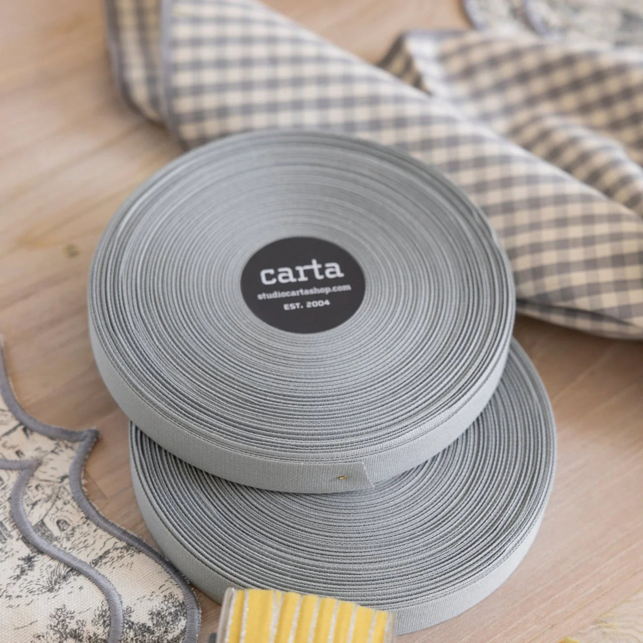 Ice Grey Cotton Ribbon