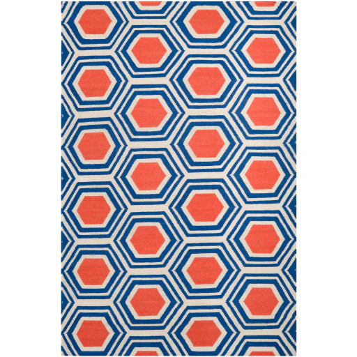 Fallon Hex Rug, Burnt Orange