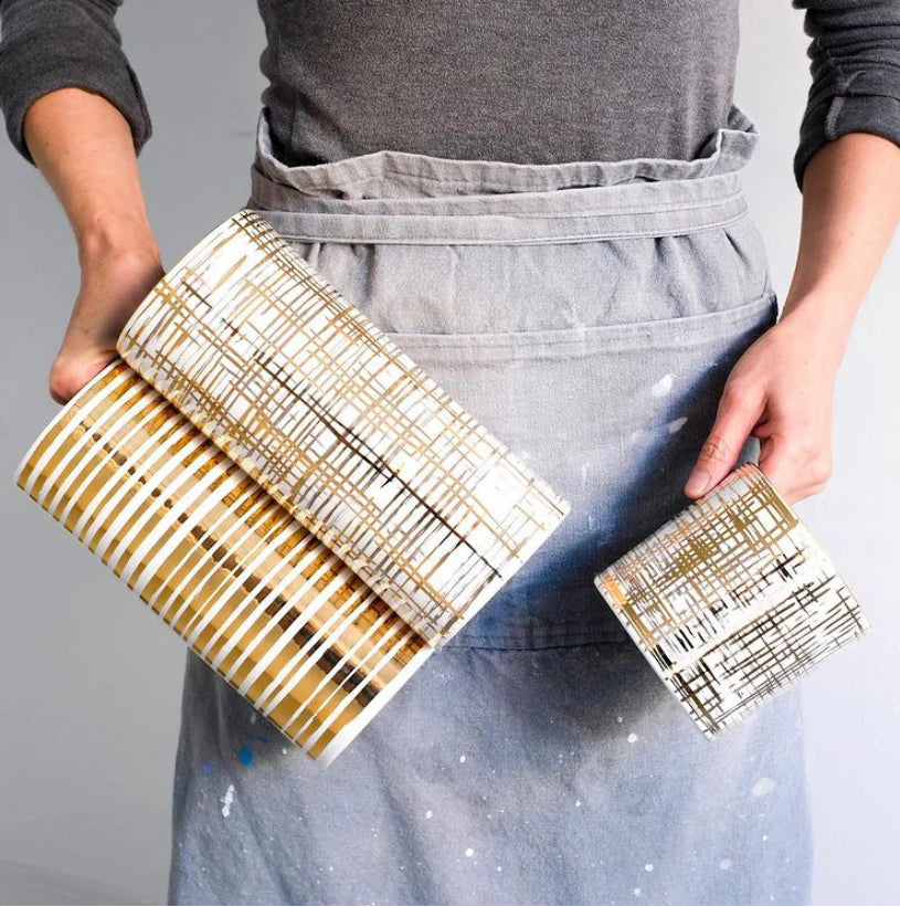 Cylinder Vases in Gold